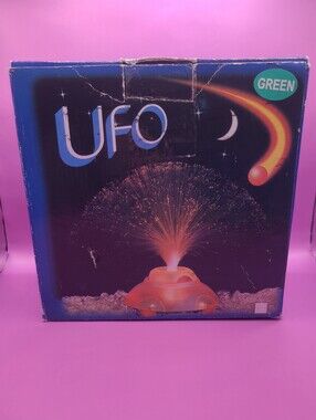 Vintage UFO Fiber Optic Lamp‎ Green Space Theme Night Light Wall Plug-In 12V